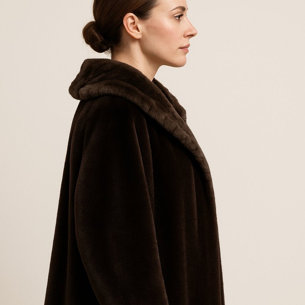 Beaver Faux Fur 3/4 Length Fully Lined Coat-NWT